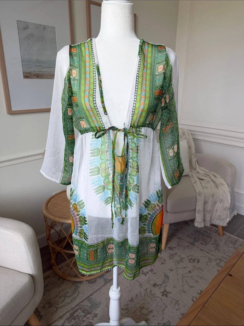 Vintage Y2K Pucci Color Resort Cover Up Dress Euro Summer Beachwear OS